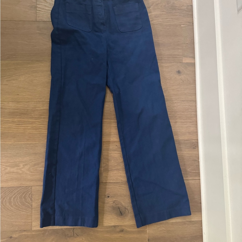 Navy Blue Wide-Leg Pants